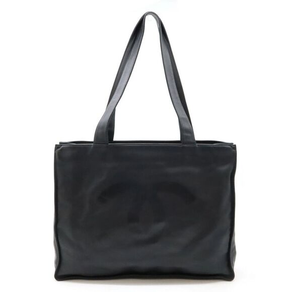 Chanel Leather Coco Mark Logo Tote Bag - Picture 1 of 8